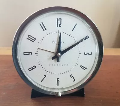 Vintage Westclox Big Ben Alarm Clock Black & White 1960s Style 7 Works! • $49.99