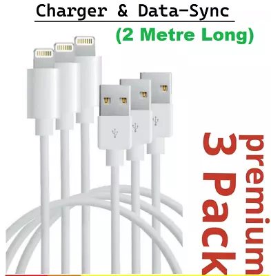 3 X 2M Fast USB Cable Charger Charging For IPhone 6 7 8 X 11 12 13 Pro Ipad A1 • $12.99