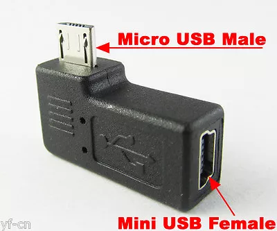 1pc Right Angle 90D Micro 5pin Male To Mini 5pin Female USB Adapter Converter • $1.70