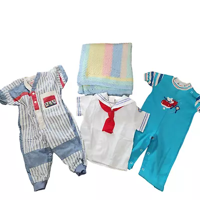 Vintage Baby Clothing Sailor Patriotic 18-24 Months 70s 80s USA Overall Boy Girl • $32.37