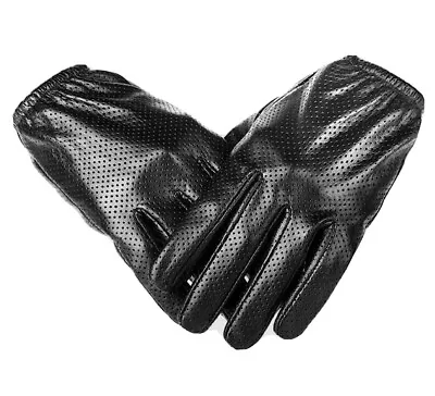 Men Leather Police Motorcycle Driving Gloves Black Small To 3XL Available. • $14.99