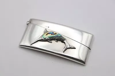 Lovely Antique Sterling Silver Sword Fish Card Case Hallmarked Birmingham 1909 • $162.96