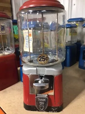 $109.99 • Buy Vintage Oak Acorn Glass Globe Gumball Candy Nut Vending Machine To Restore