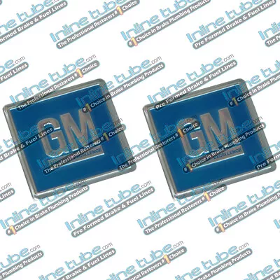 69-72 Gm Embossed Metal Door Jamb Adhesive Decal Badge Foil Sticker Blue 3M 2Pc • $17