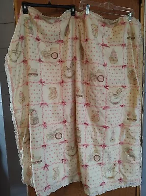 Vintage Quilt Pink Baby Blanket Crib Bed Hearts Horse Teddy Bear Duck Train • $49.95