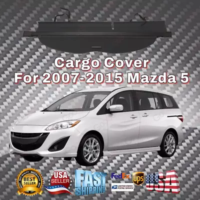 For 2007-15 Mazda 5 Rear Boot Trunk Black Retractable Cargo Cover Protect Shield • $117.99