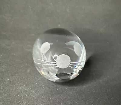 HADELAND Glassverk Norway Crystal Baby Seal Paperweight  Figurine Art Glass • $15