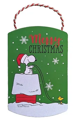 Sweet Snoopy Christmas Plaque Ornament Wall Hanging Wood Whimsical Peanuts 5.5  • $9.99