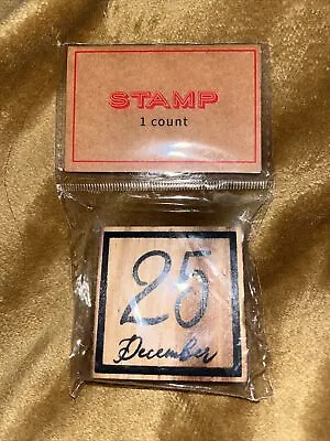 $4.25 • Buy December 25th Date Rubber Stamp 2 Inch Wood Mounted Scrapbooking Christmas