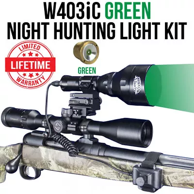 Wicked Lights W403iC GREEN Night Hunting Light Kit For Coyotes Hogs W2012 • $199.95