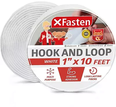 Hook And Loop Roll White 1-in X 10-Ft Hook And Loop Tape Heavy Duty Strips ... • $9.99