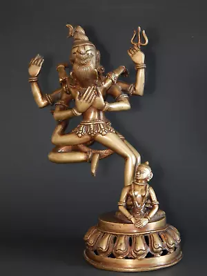 Vintage Brass Dancing Shiva & His Consort Parvati Hindu Deities Statue. 12.5 H • $325