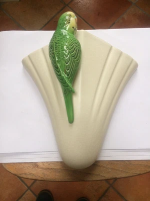 £24 • Buy Sylvac Wall Pocket Vase With Budgie Budgigar