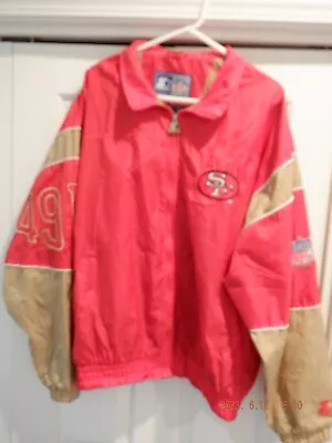 NFL San Francisco 49ers Starter Red Parka W/ Zipper Hood Mens Size XL • $39.99