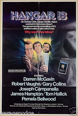 1980 Hangar 18 1sh Original Movie Poster Robert Vaughn Collins Ufo Alien • $25