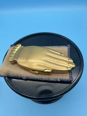 Vintage 1940’s Volupte Brass Hand Powder Compact NEW • $189.99