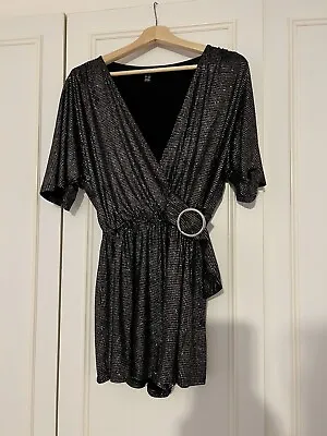 Ladies Sparkly Playsuit Brown / Silver / Gold Size 8 • £12