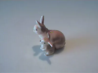 Vintage 1960's Miniature Bone China Cottontail Mama With Baby • $12.50