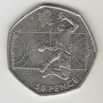 2011 London Olympics  Handball 50 Pence • £2.55