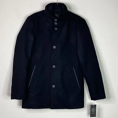 New Vince Camuto Short Wool Blend Car Coat In Black Men's Size Small • $125