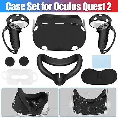 Silicone Case For Oculus Quest 2 Cover VR Touch Controller Shell Accessories Set • $20.98