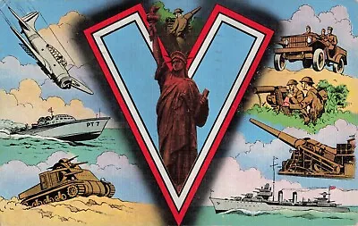 (pc) V For Victory Wwii Military Tanks Planesshipsstatue Of Liberty Pc5-574 • $10