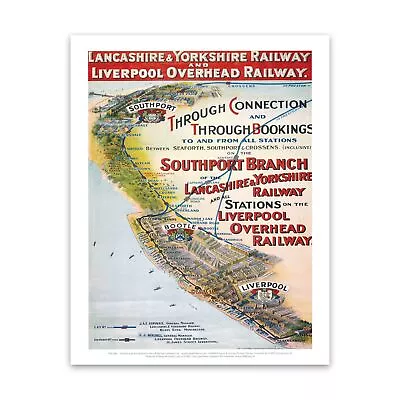 Lancashire And Yorkshire Railway Southport Bootle Liverpool 28x35cm Art Print • £9.99
