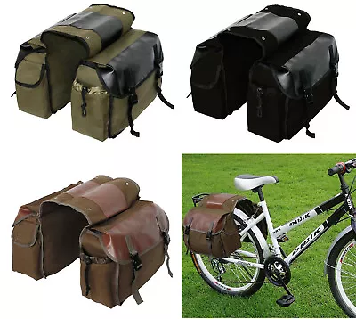 Bike Pannier Bag Bicycle Rear Back Seat Carrier Bag Basket Rack Rain Cover 40L • $38.89