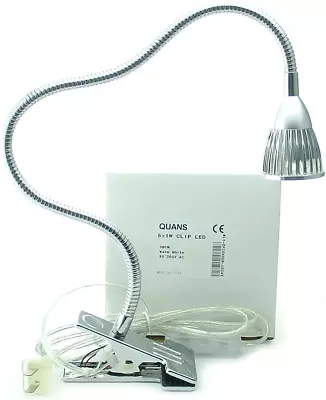 Clamp Clip On Gooseneck High Power LED Desk Table Light Lamp Ultra Bright Silver • $23.43