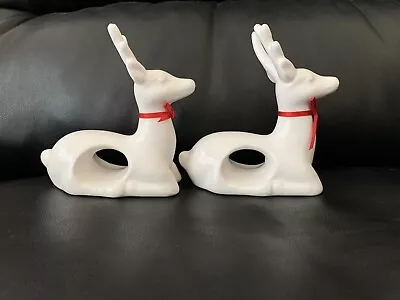 Reindeer Napkin Rings Porcelain Ceramic • $24.95