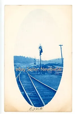 Northfield NY - MAN ON O&W RAILROAD SIGNAL - RPPC Postcard Catskills Nr Walton • $44.50