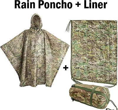 USGI Industries -Rain Poncho And Poncho Liner Bundle.  (OCP / Multicam) • $69.99