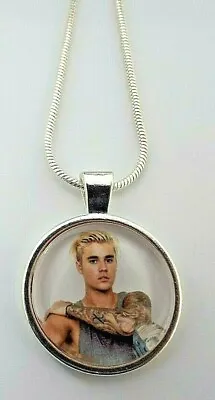 £6.50 • Buy Justin  Bieber  Singer Photo  Pendant Silver Chain Necklace Gift Box Birthday 