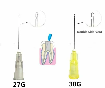 Dental Endo Irrigation Needle Disposable Syringe Tips 27/30GA Double Side Vent • $14.99