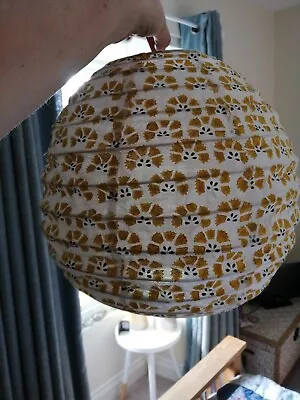 Handmade Cotton Kantha Yellow Flower  Hand Printed  Lampshade New With Tags • £15