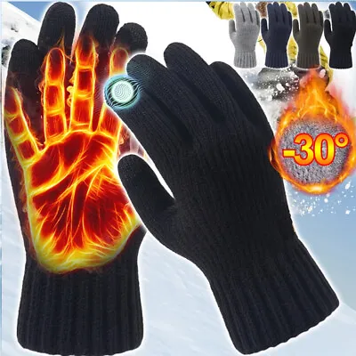 Winter Knitted Gloves Touchscreen Mittens Thicken Warm Wool Cashmere Outdoor Men • $8.99