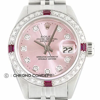 $5852.73 • Buy Rolex Ladies Datejust Pink Diamond Dial 18K White Gold & Stainless Steel Watch