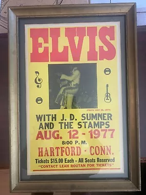 ELVIS PRESLEY 8-12-77 Hartford CT 22”x14” Concert Poster • $44