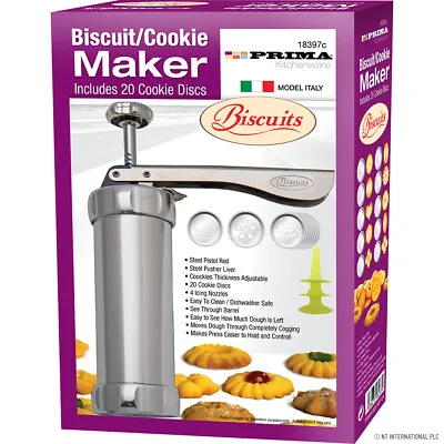 25pc Biscuit Maker Shaper Decorating Set Cookie Press Pump Machine Cake Cutter • £6.99