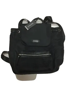 Nautica Backpack Black Travel Bag “new With Tags  Mesh Pocket School College • $49.83