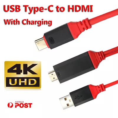 USB C Type-C To HDMI HDTV TV AV Adapter Cable 4K For Samsung Galaxy S9 Plus Lead • $25.10