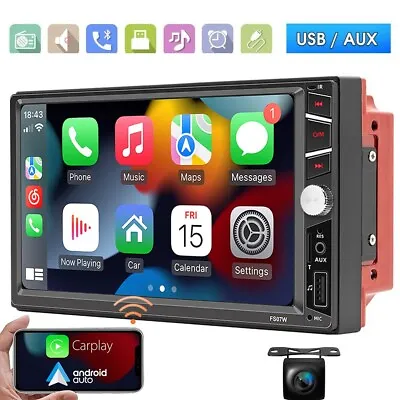 7  2 DIN Head Unit Car Stereo MP5 Player Touch Screen BT Radio Wireless Carplay • $114.90