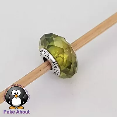 $72 • Buy Authentic Pandora Silver Olive Green Faceted Murano Glass Charm 791729NLG