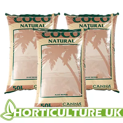 Canna Coco Natural 50 Litres Growing Medium Bag Media Soil Potting ** 3 Bags ** • £55.99