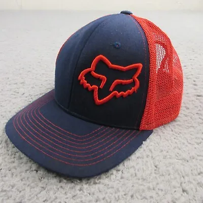Fox Racing Mens Trucker Hat Cap One Size Adjustable Snap Back Logo BMX Dirt Bike • $14.98