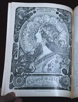 EXRare ORIGINAL NOV 1898 ART NOUVEAU POSTER MAGAZINE FULL PAGE ALPHONSE MUCHA!!  • $299.95