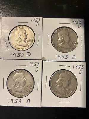 1953 D Franklin Half Dollar Lot Of 4.  Lot # 2 • $48