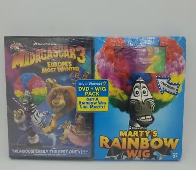 Madagascar 3: Europe's Most Wanted (DVD) + Bonus Marty's Rainbow Wig  Pre-owned • $10