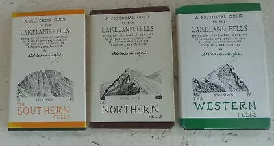 THREE Books Pictorial Guide Lakeland Fells Wainwright Southern Western Northern • £12