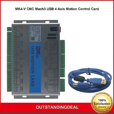 MK4-V CNC Mach3 USB 4 Axis Motion Control Card Breakout Board 2MHz Os67 • $191.68